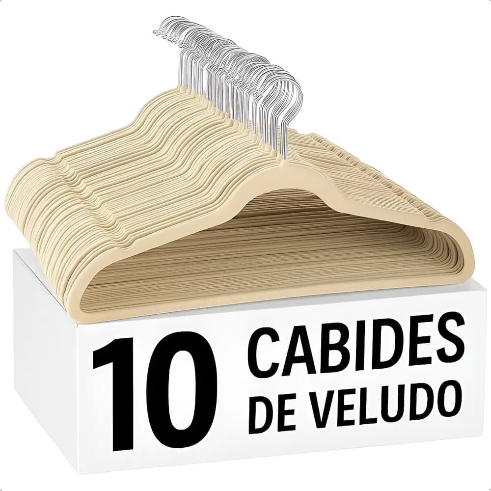 2x Kit 10 Cabides Veludo Antideslizante Slim Adulto