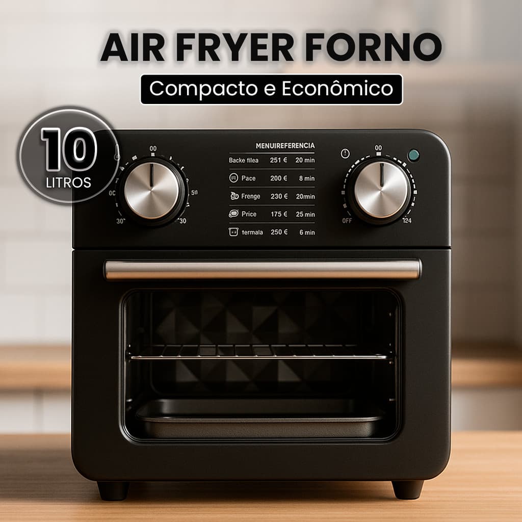 Air Fryer Forno 12L 10L Elétrica Sem Óleo Para Fritar e Assar Alimentos Crocantes e Saborosos