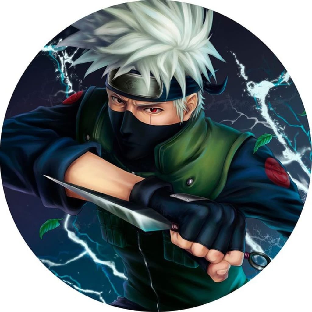 Painel Infantil Redondo Capa Festa Kakashi Anime Luta Decoração Tema Alegre Colorido