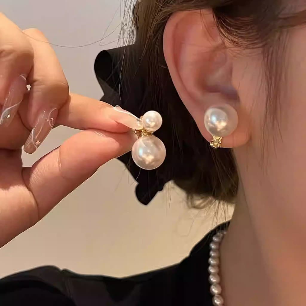 Ear Cuff Pérola Clássico Feminino Fashion Design Exclusivo Sem Furo