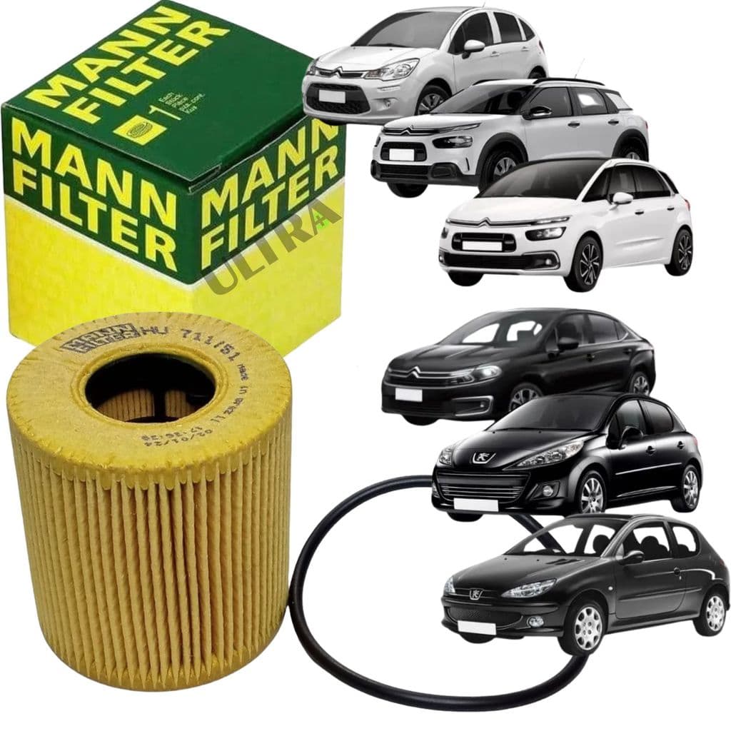 Filtro Óleo Lubrificante Peugeot 206 / 207 / 208 / 3008 / 307 / 308 / 408 / 5008 - Citroen C3 C4 C5 DS3 DS4 DS5 Xsara Ai
