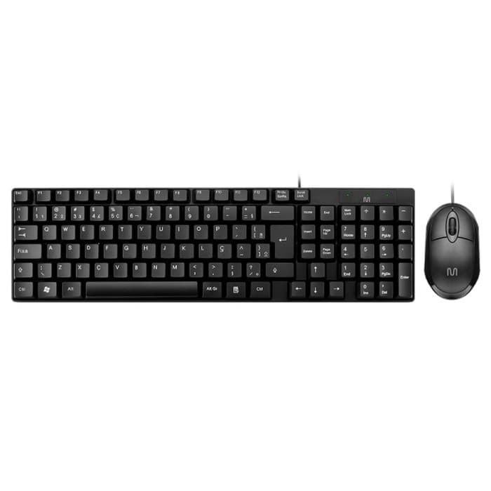 KIT TECLADO E MOUSE MULTI COM FIO USB CABO DE 120CM 1200DPI TECLAS CHOCOLATE - TC309