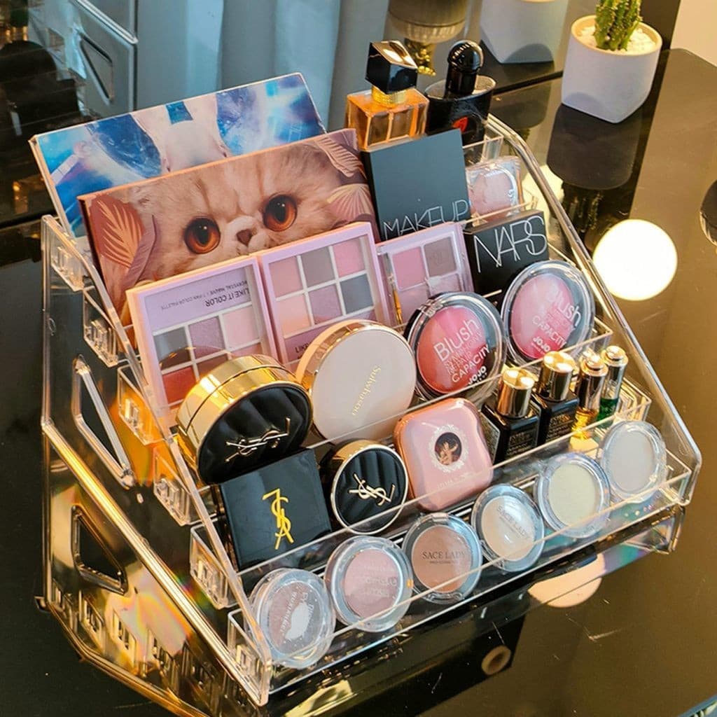 Porta Paleta Organizador De Maquiagem blush Sombra Acrílico 7 Camadas