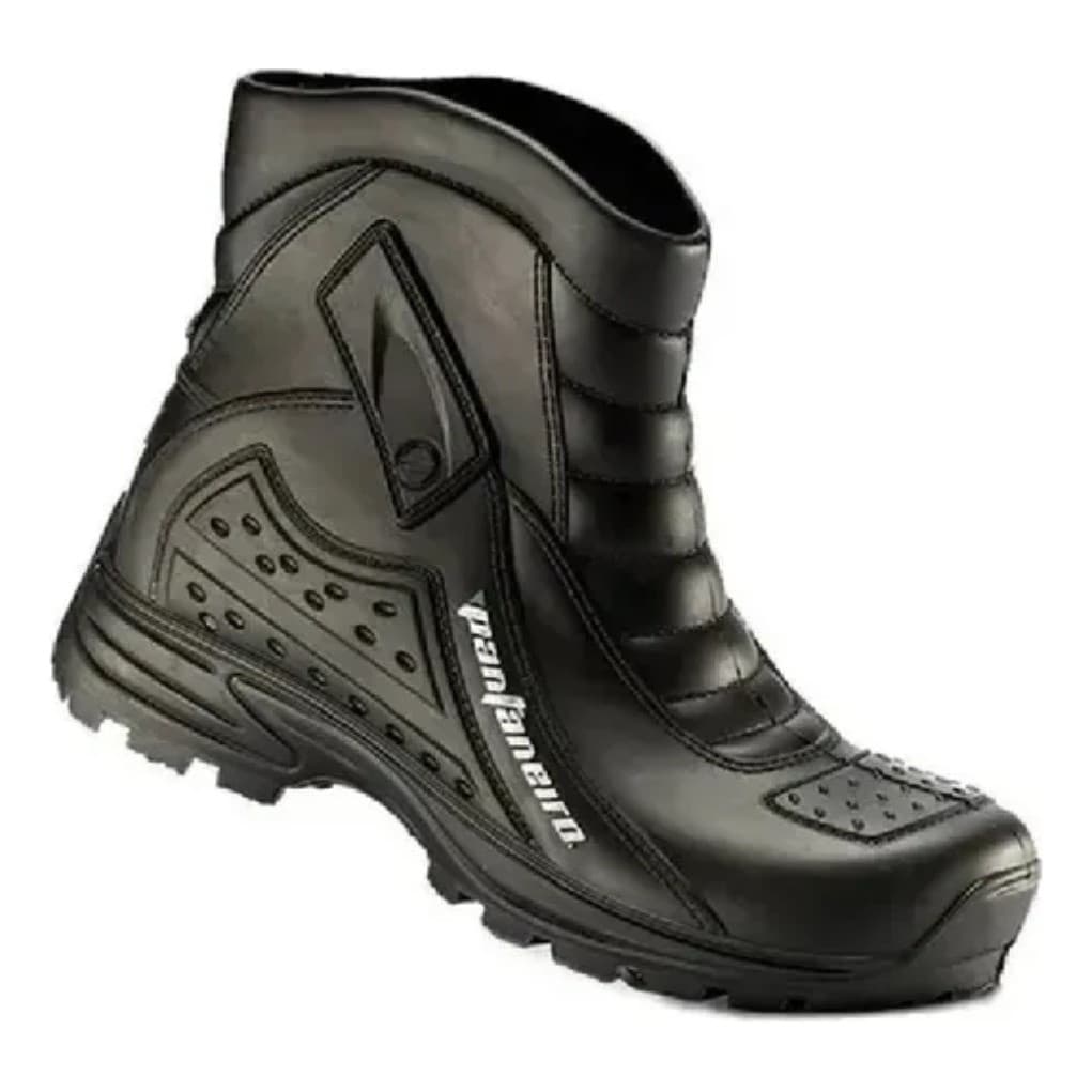 Bota Para Chuva Pantaneiro Motociclista Preta Pvc