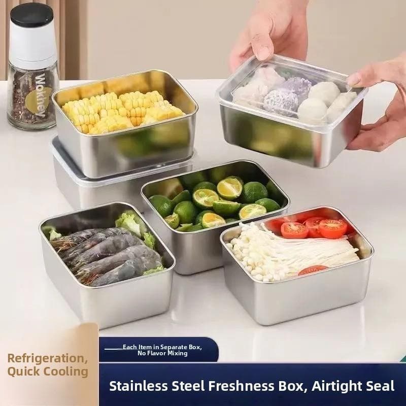 Caixa de armazenamento de qualidade alimentar, caixa de aço inoxidável selada com tampa, tenda comercial, piquenique, la