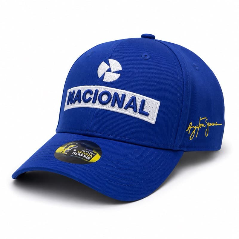 Boné Nacional PREMIUM Senna Azul Aba Curva Formula 1 Venda Rápida PRONTO A ENTREGA