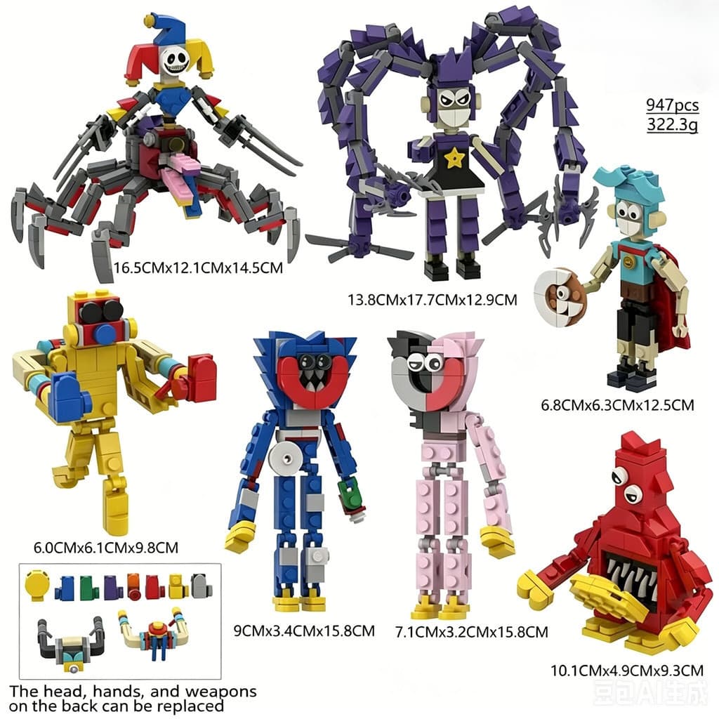 861 Peças Blocos de Montar Poppy Playtime - Brinquedo Educativo de Montagem, Presente para Crianças e Fãs, Pronto