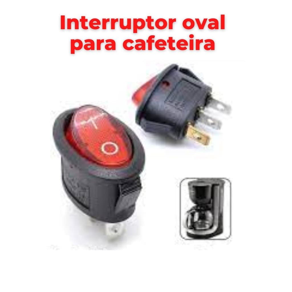 Botão Interruptor oval Para Cafeteira Electrolux Buon Giorno