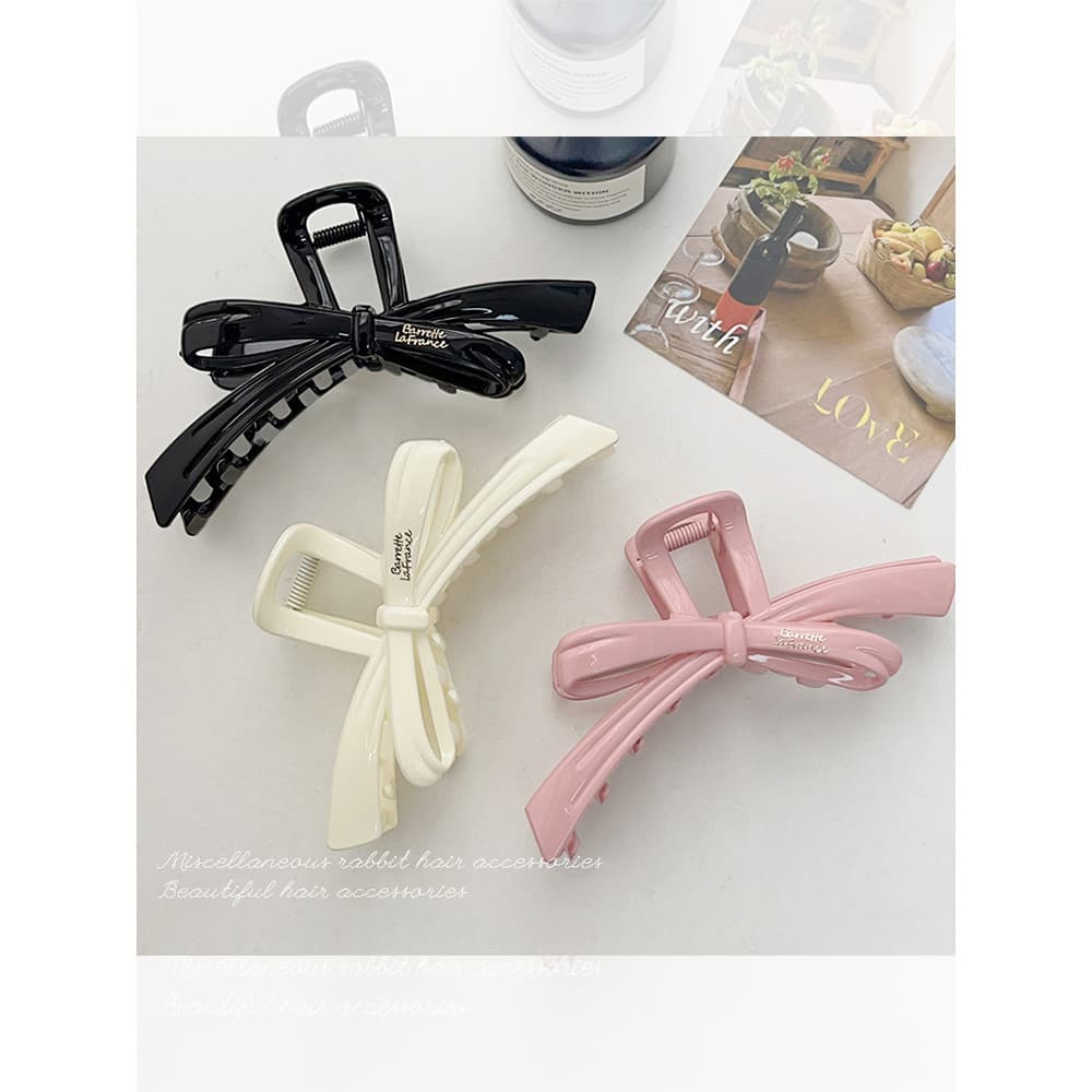 T elegante arco Grab clip feminino cabeça traseira Volume de cabelo Multi-tubarão clipe simples All-Match grampo de cabe
