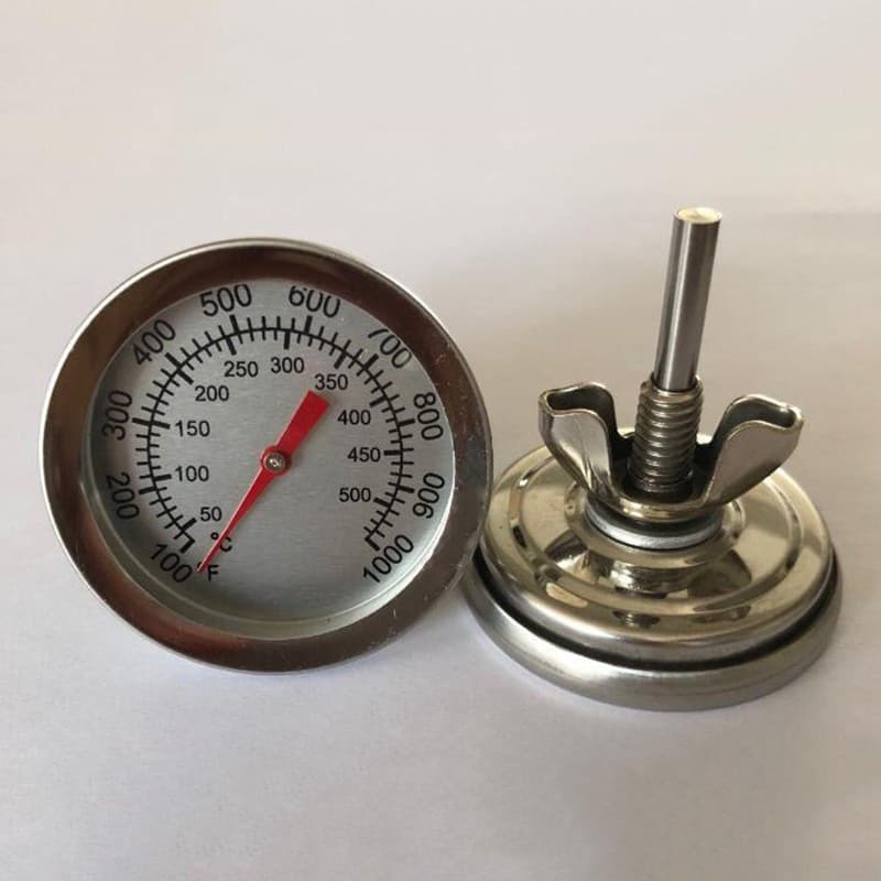 Termômetro de aço inoxidável para churrasco, com faixa de temperatura de 50-400 graus, adequado para churrasqueiras e fo