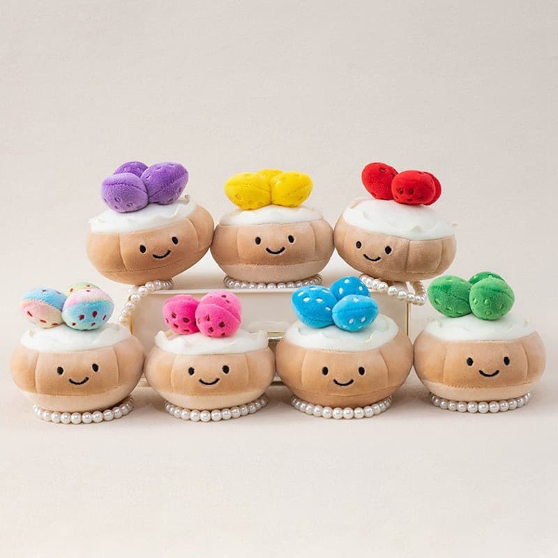 Mini Bolo De Frango Morango Ovo Tortas Pingente De Pelúcia Boneca Chaveiro Saco Mochila Pendurado Ornamento Chave Do Car