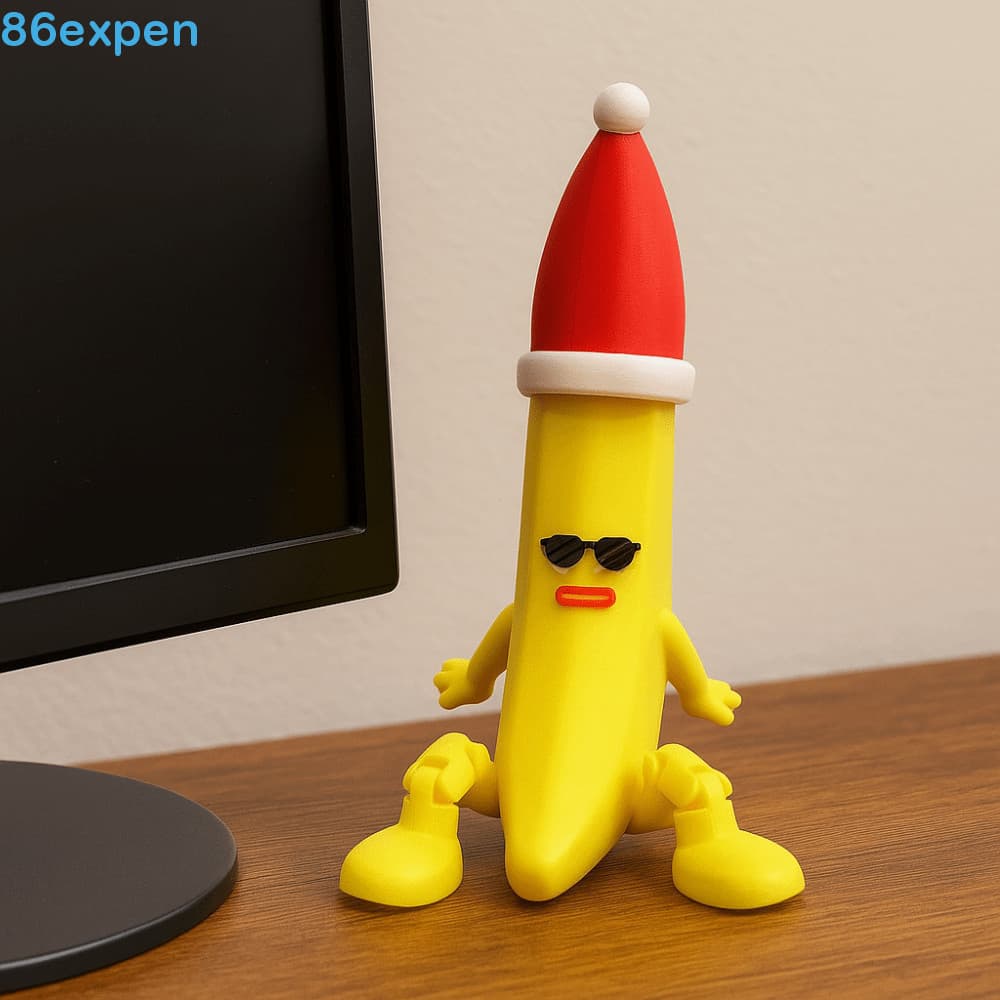 EXPEN1 Brinquedo De Banana Impresso Em 3D , Chapéu De Natal Impressão 3D Multi Joint Toys , Coleção