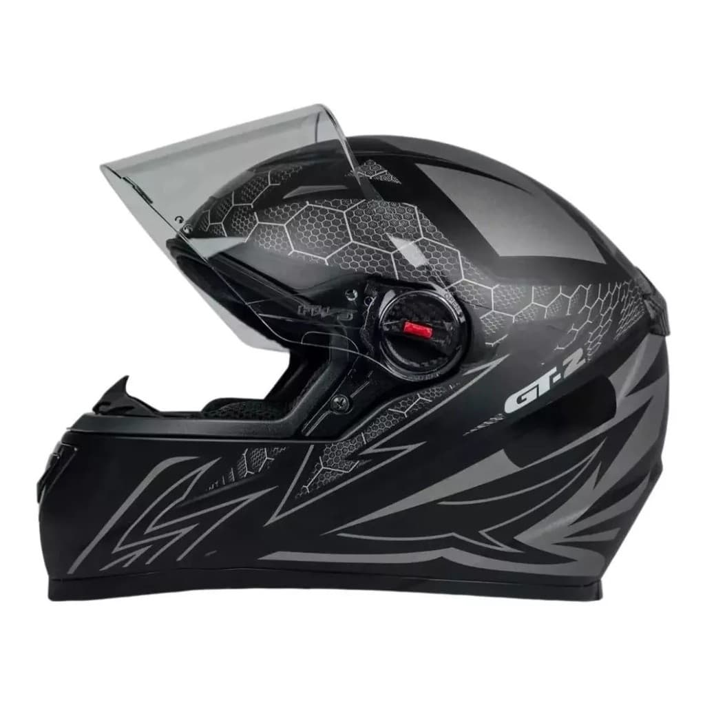 Capacete Fechado Moto Fw3 Preto Fosco Grafite Narigueira Alta