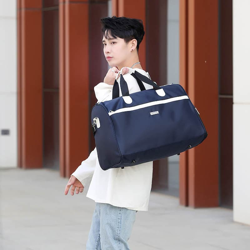 Bolsa de viagem portátil de curta distância, masculina e feminina, bolsa de bagagem de um ombro, pode cobrir roupas, car