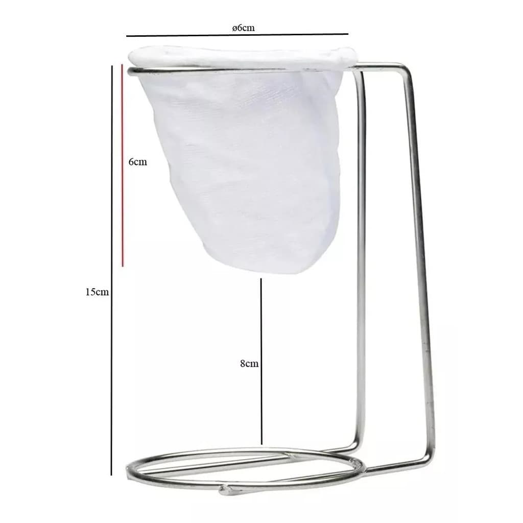 SUPORTE COADOR DE CAFÉ COM FILTRO DE PANO REUTILIZÁVEL PASSADOR DE CAFÉ INDIVIDUAL COM BASE PARA XÍCARA