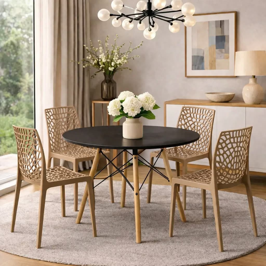 KIT 2 Cadeira Gruvyer Nude Sala Moderna Resistente 140kg Confortável Design Sofisticado