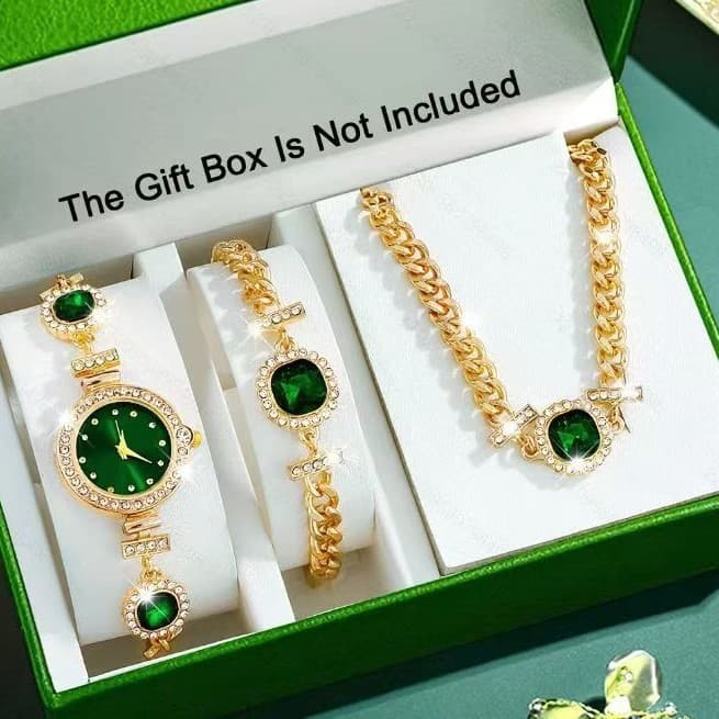 Diamante senhoras relógio feminino relógio de quartzo comércio exterior pulseira relógio feminino colar conjunto relógio