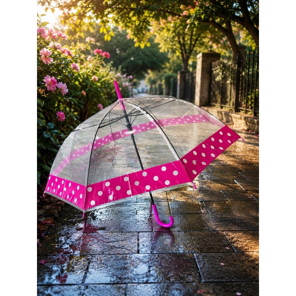 Guarda Chuva Automático Transparente poá