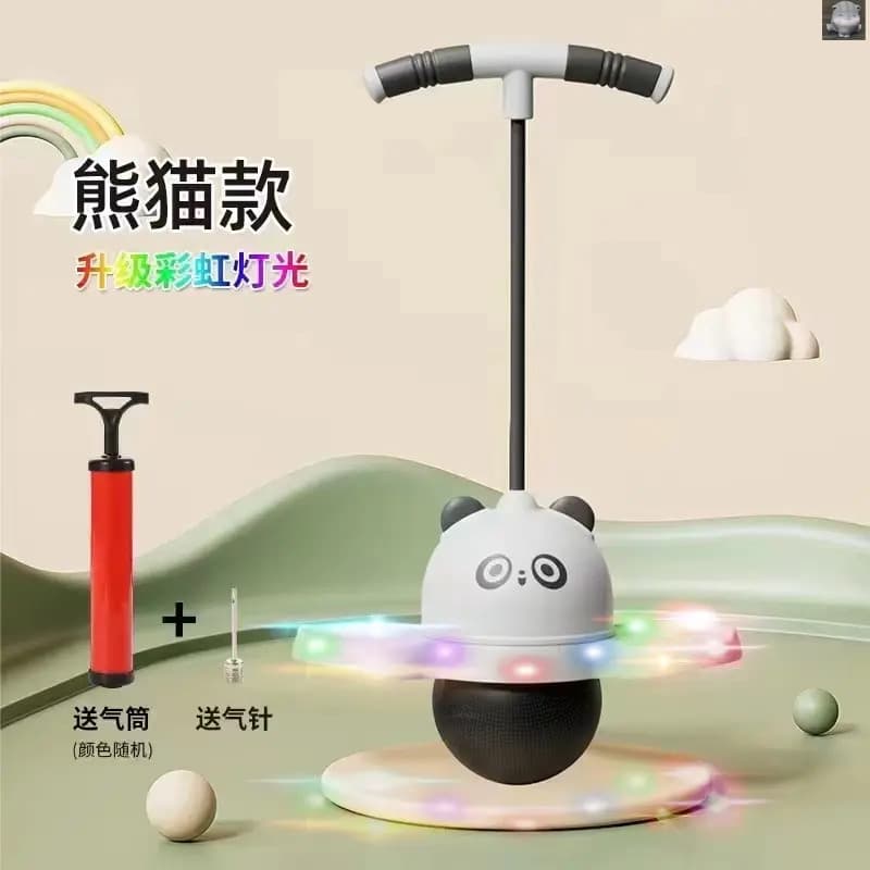 Tianhe Ruijia Panda estilo arco-íris luz saltando bola esportes infantis saltando bola equilibrada elástica saltand