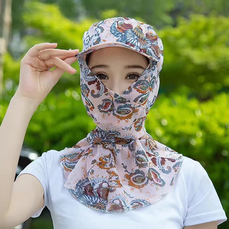 Chapéu de sol na moda verão viagem ao ar livre ciclismo chapéu de sol capa rosto Anti-ultravioleta xale isolamento capa
