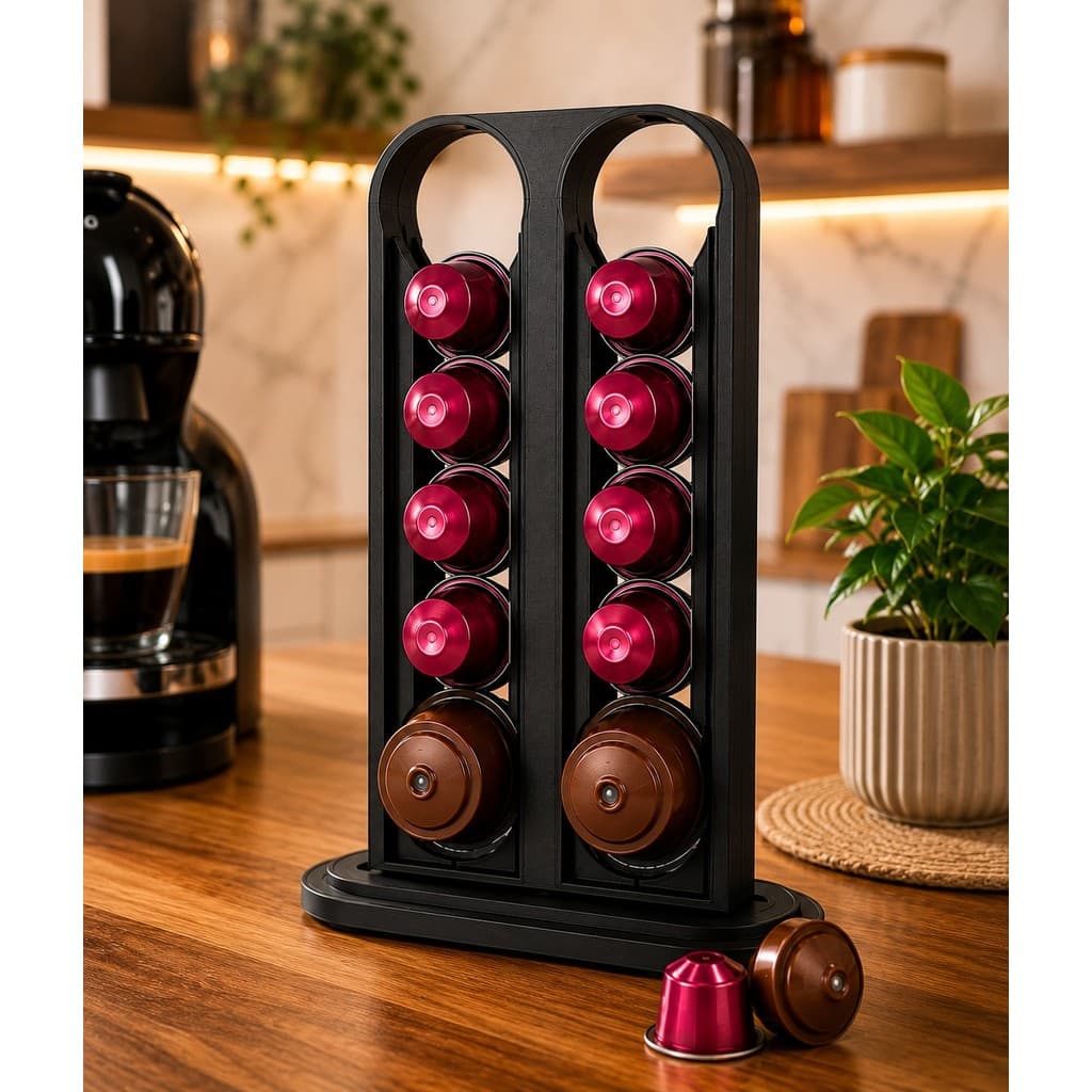 Porta Cápsulas Giratório 360° Dolce Gusto e Nespresso | Organizador Café Impressão 3D Premium
