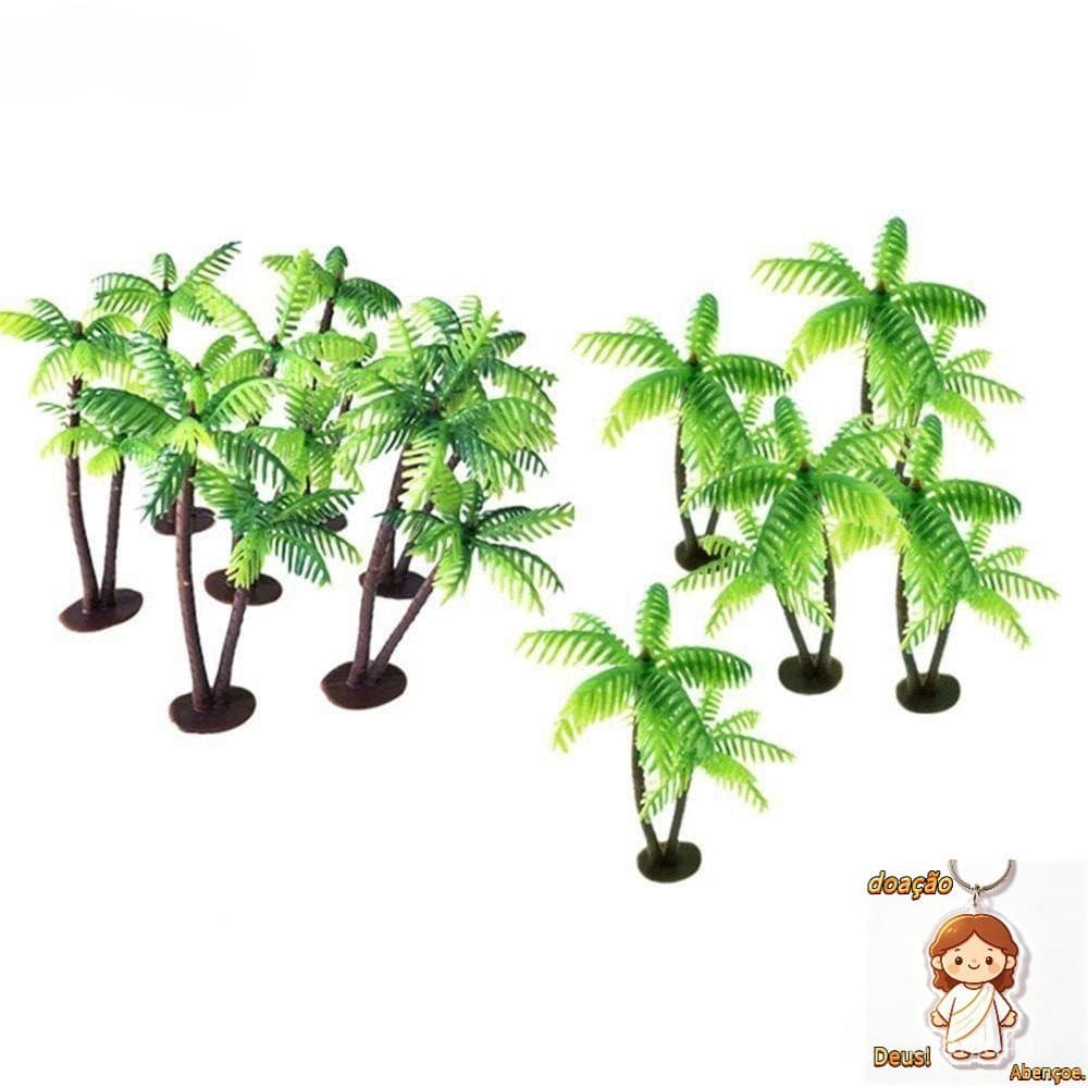 Planta artificial 10/20 pcs mini folha Bonsai falso decoração coqueiro