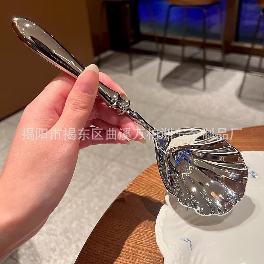 304 aço inoxidável criativo cabaça lidar com concha colher restaurante Hotel jantar colher pública sopa colher de agitaç