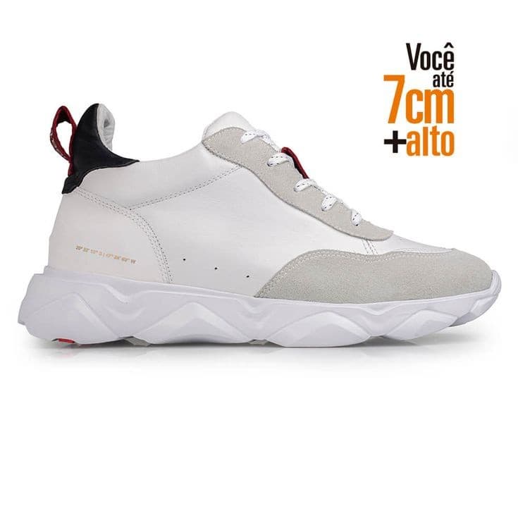 Tênis Casual Masculino Rafarillo Beats Alth Em Couro Legítimo Aumenta 7cm Altura Confortável Original 68053