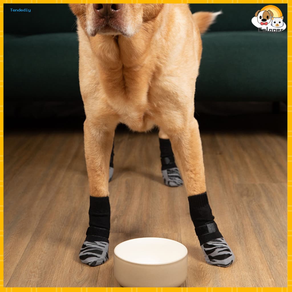 [Caager] Meias Respiráveis E Leves Para Animais De Estimação Com Silicone Antiderrapante 4 Peças Ajustáveis Antiderrapan