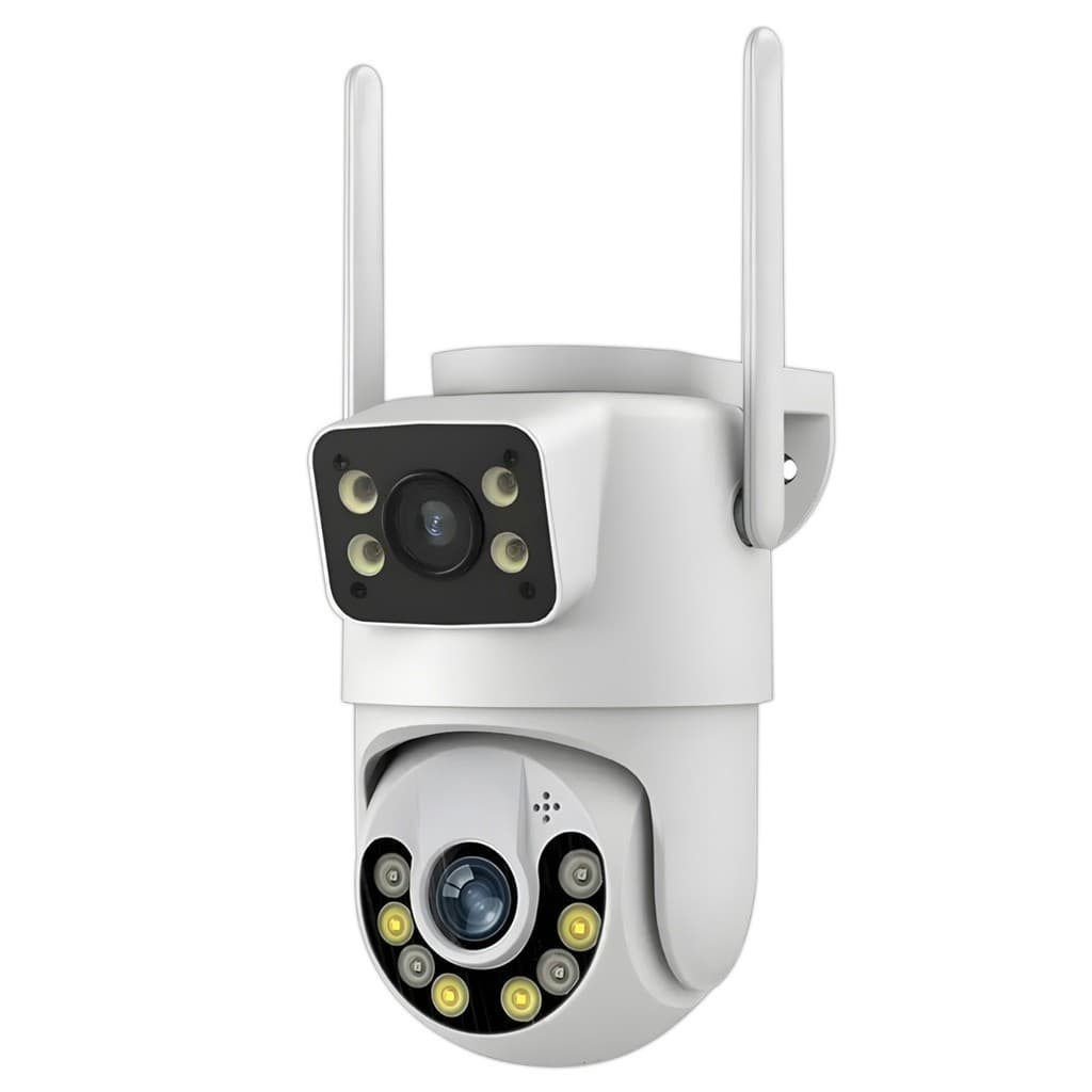 Câmera de Segurança WiFi 360º Lente Dupla Prova d'Água IP66 com APP Yoosee/ICSEE - 1080P 2MP