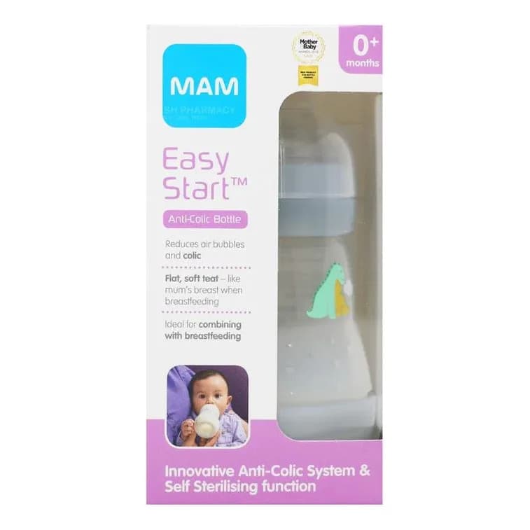 Mamadeira Mam Easy Start Anticólica 130ml Azul-claro Mamadeira