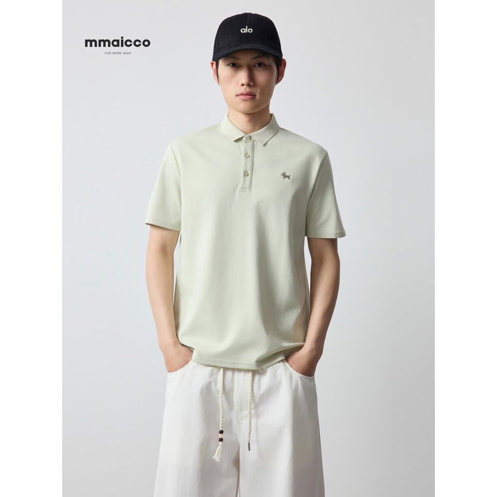 Momaike roupas masculinas Gaozhi Commuter Casual camisa polo masculina 2026 verão novo estilo dos desenhos animados em r
