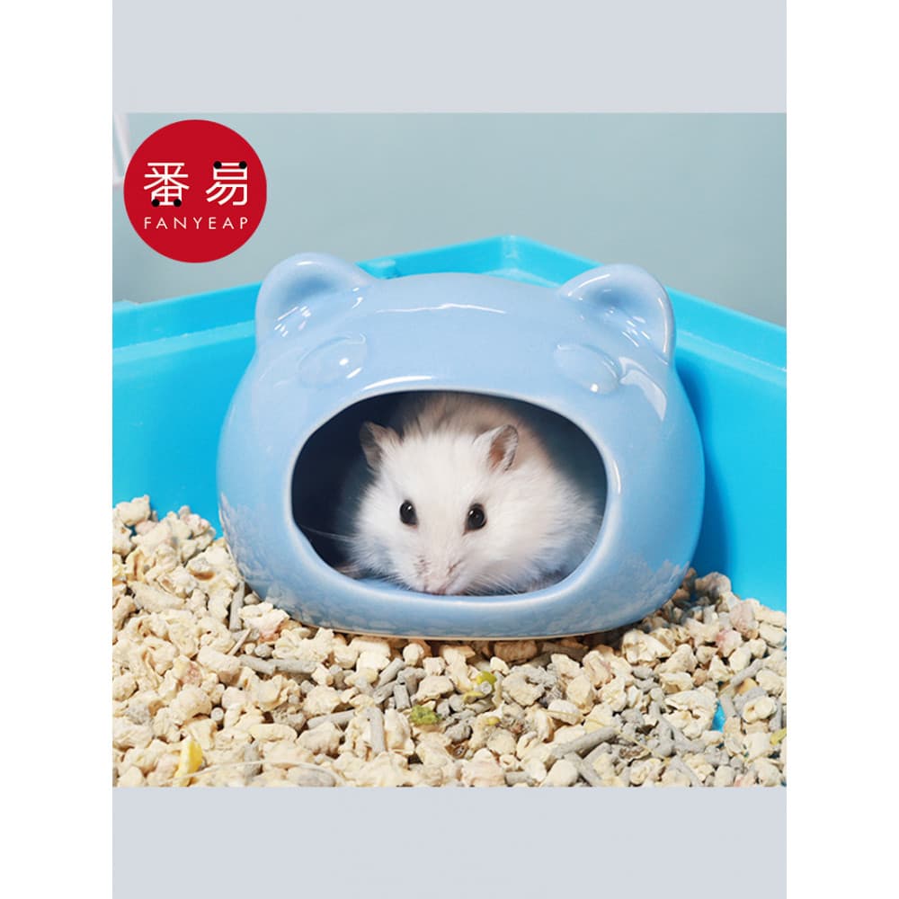 Ninho de Hamster AA1sq801-Ninho de cerâmica Urso dourado Ouriço Ninho de resfriamento Pequena cabana de casa verão fofo