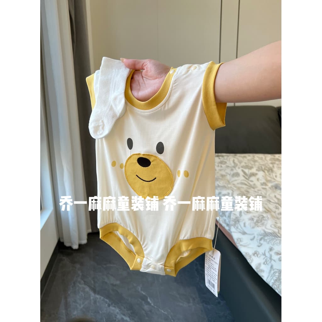 [Summer Ultra-Thin Youkesi] Macacão infantil para bebês, macacão sem mangas de verão, macacão fofo para bebês, triângulo