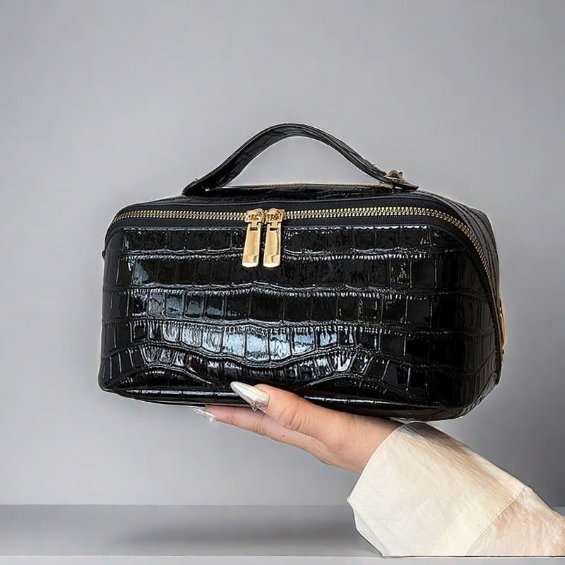 Bolsa cosmética com padrão de casca, novo estilo, nicho de alta qualidade, grande capacidade, conveniente, bolsa de higi