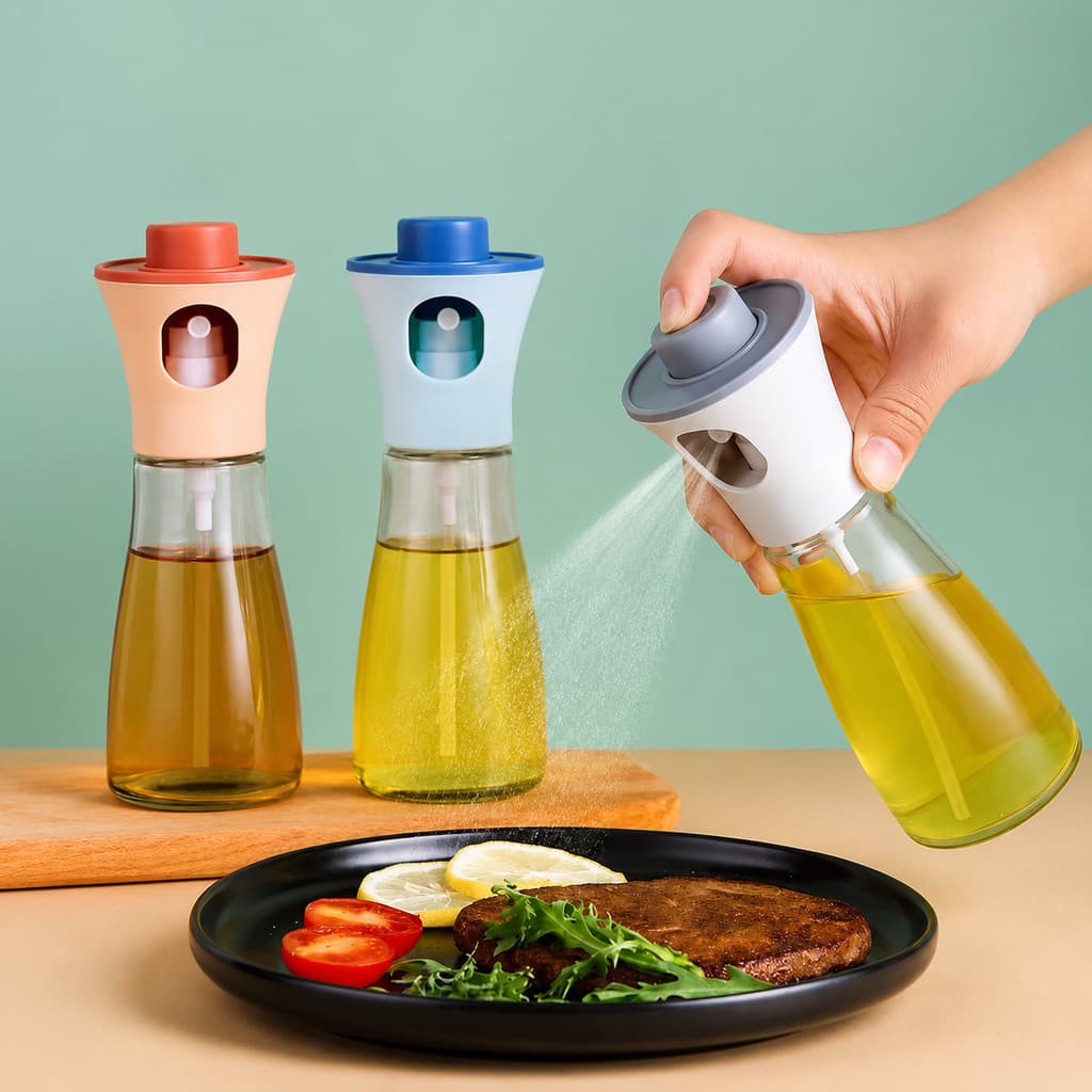 Borrifador Spray Azeite 150ml Vidro Pulverizador para Óleo Vinagre Air Fryer Galheteiro Culinário
