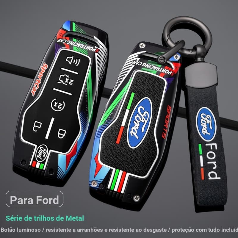 Nova Capa de Chave de Carro em Liga de Zinco para Ford Fusion, Mondeo, Mustang, F-150, Explorer, Edge 2015 2016 2017 20
