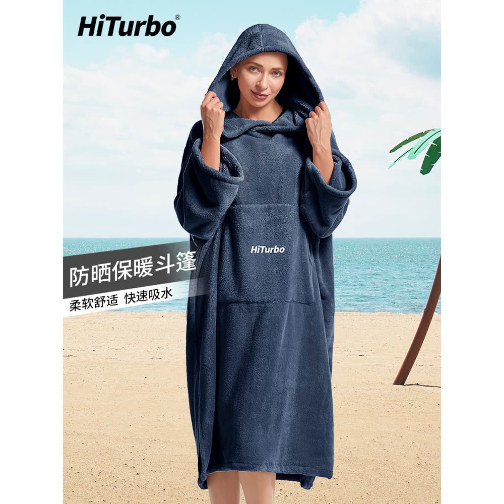 HiTurbo Coral Fleece Manto Protetor Solar Roupão Manter Quente Absorvente de Água Mergulho Natação Férias Praia Ilha