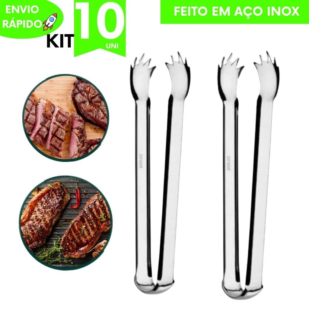 Kit Utilidades Pinça Gourmet Pontas Serrilhadas Pinça Drinks Churrascaria Utensílios de Cozinha Restaurante Petisqueira