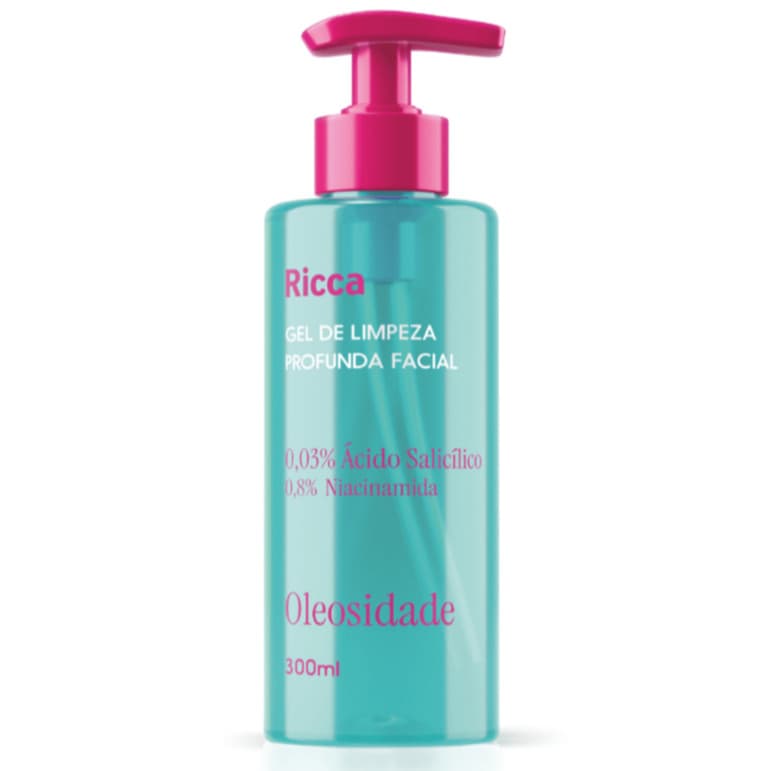 Gel Limpeza Profunda Facial Ricca Ácido Salicílico Niacinamida Controle Oleosidade Sabonete Antiacne