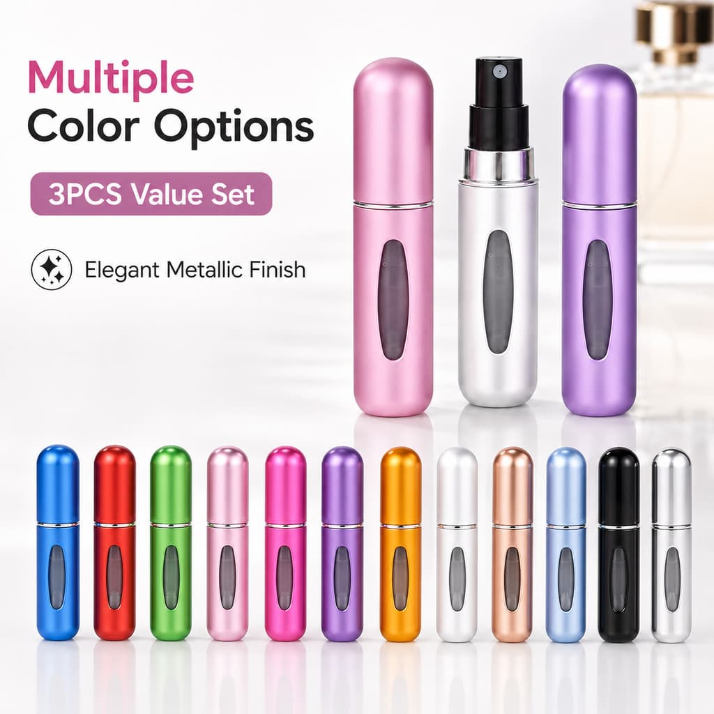 3 Pçs 5ml Viagem Perfume Atomizador Recarregável Mini Spray Garrafa Resistente A Vazamento De Fragrância Portátil