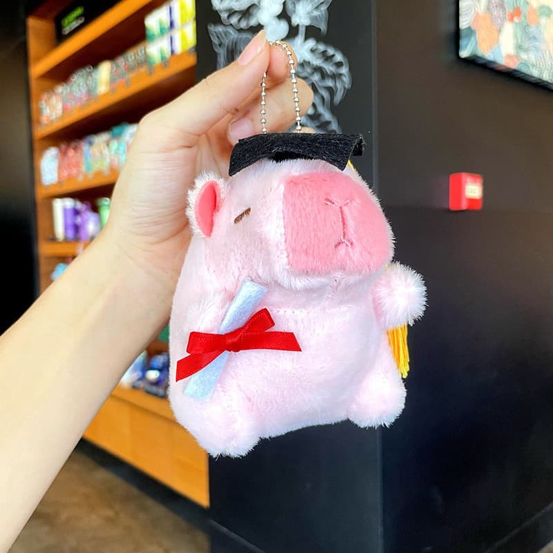 Chaveiro De Pelúcia Médico Capivara Engraçado Animal Boneca Pingente Kawaii Mochila Decoração Ornamento Formatura Presen