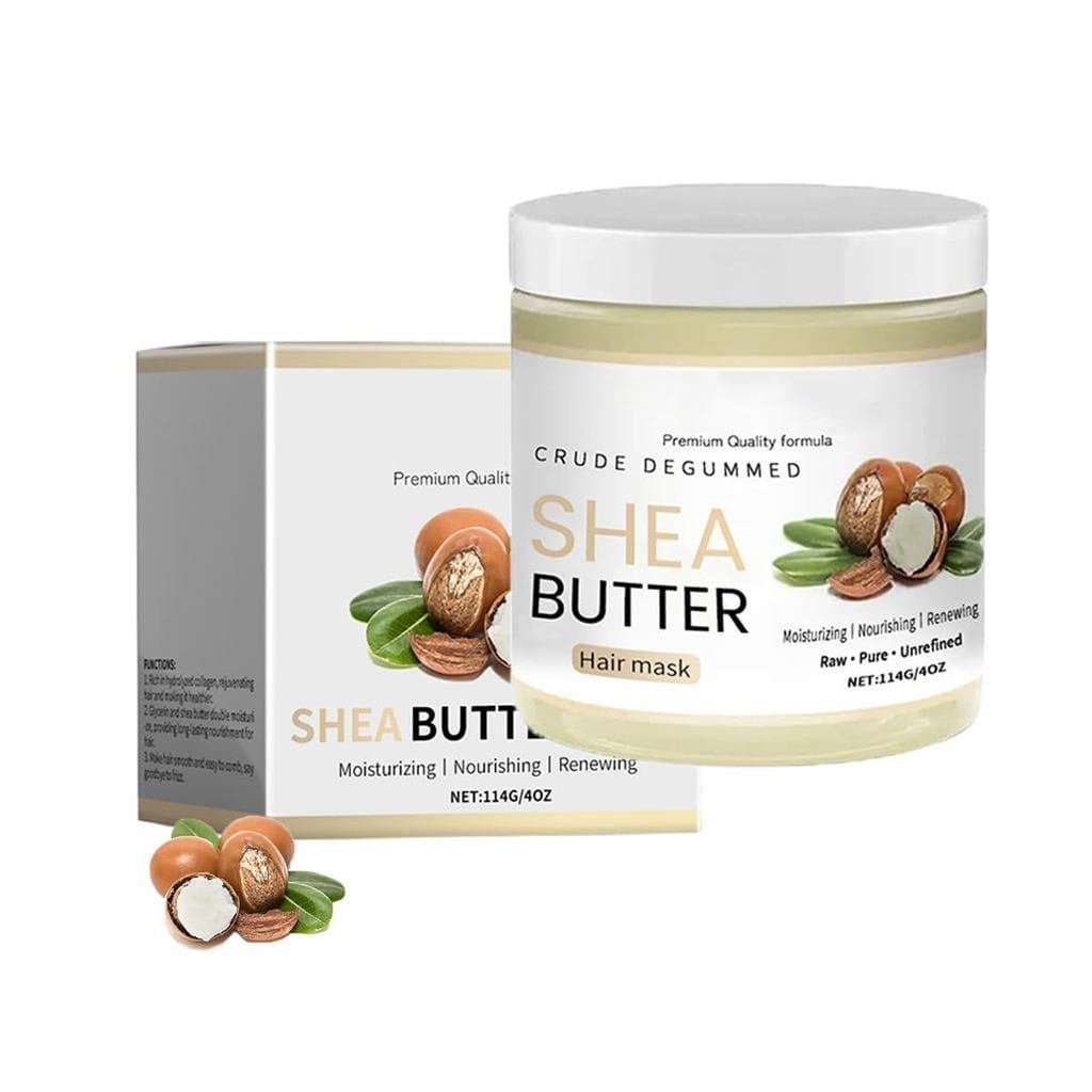 Manteiga de Karité Crua para Cabelo, Máscara de Manteiga de Karité Batida para Retenção de Umidade, Nutrição Profunda Au