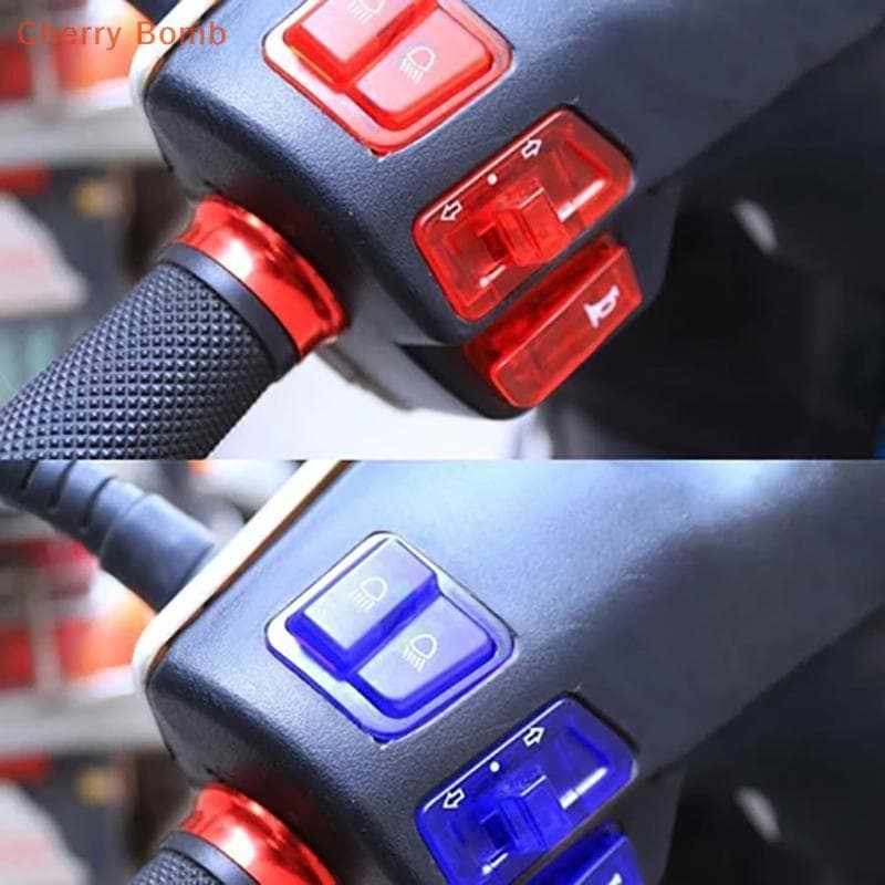 (Bomba Cereja) Universal 5 Pçs Transparente Botão Da Motocicleta Kit Durável Para Scooter ATV Ebike Guiador Ferramentas