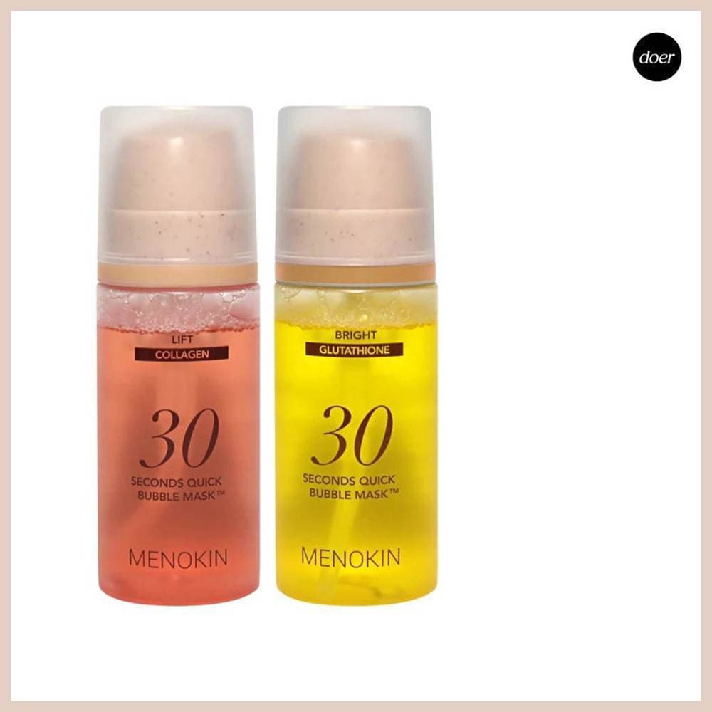 Menokin30s Brightening Bubble Mask, uma máscara enriquecida com ingredientes iluminadores PM4G.