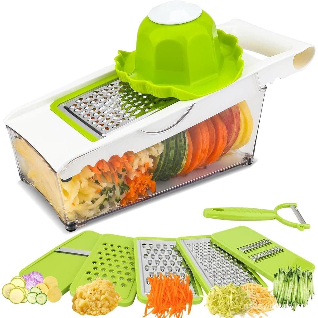 Raladores para Cozinha, Ralador de Queijo com Recipiente, Cortador Mandoline para Cozinha, Ralador de Legumes, Triturado
