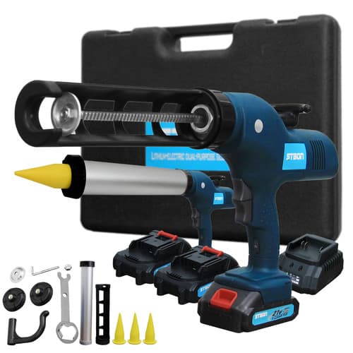 Pistola Aplicador Silicone Cola Recarregável Para Colagem de Vidro Interno e Externo 21v 2 Baterias Recarregáveis