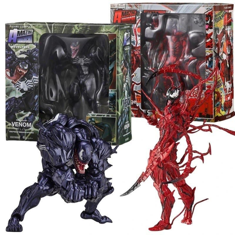 Incrível Figura de Ação YAMAGUCHI Carnage Venom KAIYODO Homem-Aranha Legends, Articulada, com Rosto Mutável, Modelo de E