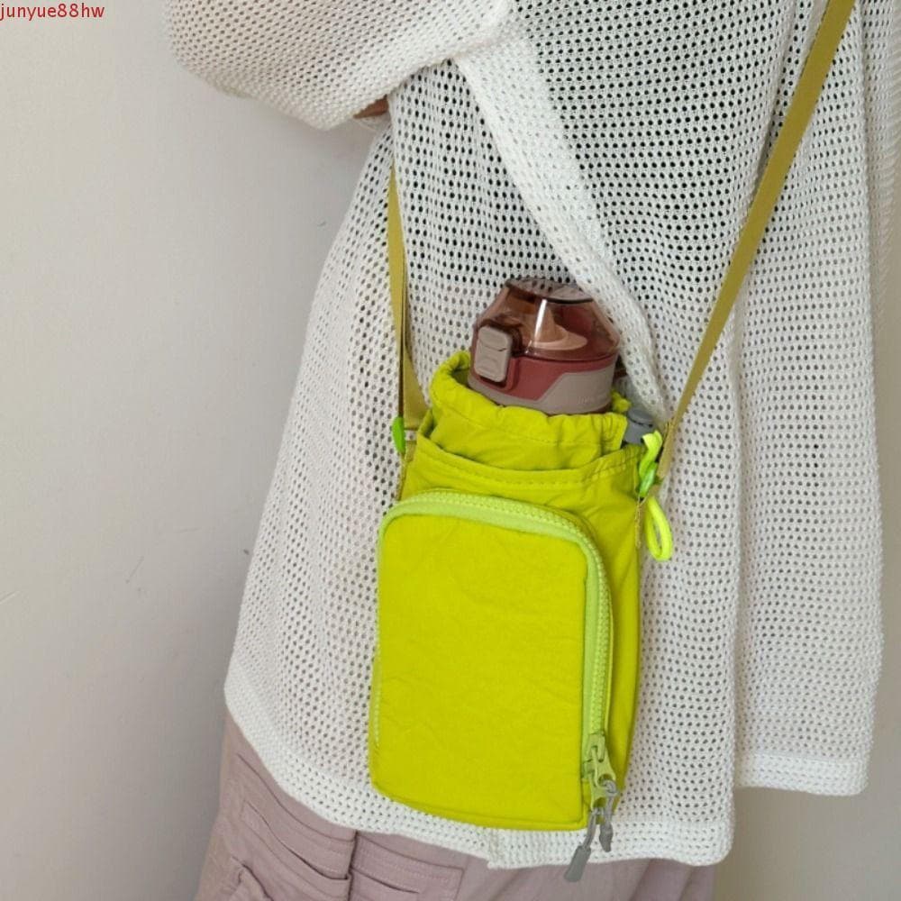 JUNYUE Bolsa De Ombro De Nylon , Com Cordão Para Copo De Água Crossbody Suporte Garrafa