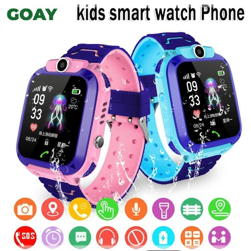 Madeira Q12 Crianças Inteligente SOS Telefone Relógio Smartwatch Com Cartão Sim Foto À Prova Dwaterproof Água Ip67 Prese